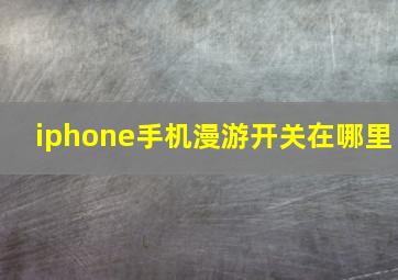 iphone手机漫游开关在哪里