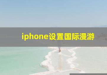 iphone设置国际漫游