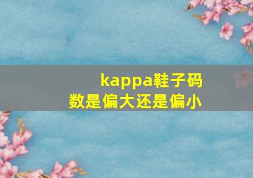 kappa鞋子码数是偏大还是偏小