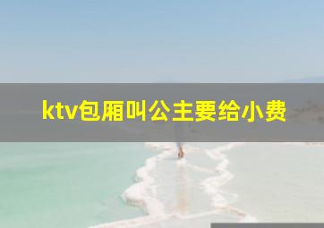 ktv包厢叫公主要给小费