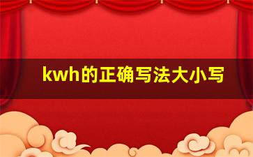 kwh的正确写法大小写