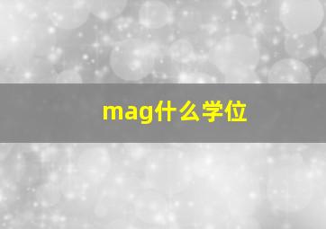 mag什么学位