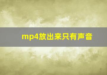 mp4放出来只有声音