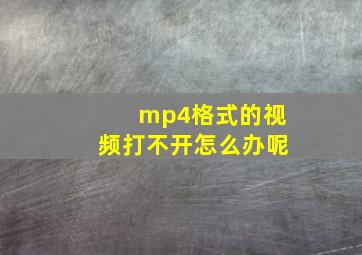 mp4格式的视频打不开怎么办呢