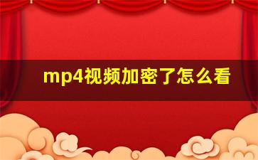 mp4视频加密了怎么看