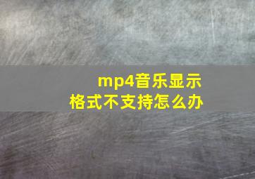 mp4音乐显示格式不支持怎么办