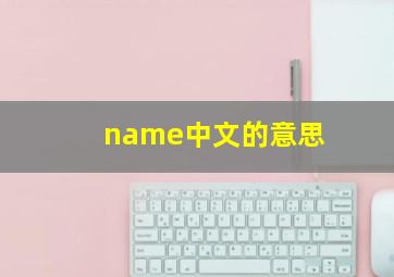 name中文的意思