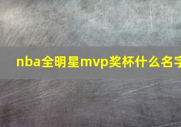 nba全明星mvp奖杯什么名字