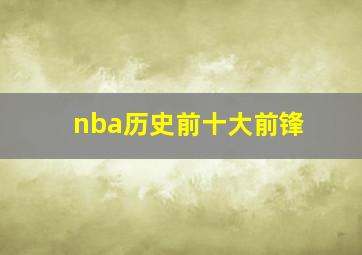 nba历史前十大前锋