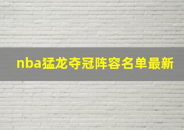 nba猛龙夺冠阵容名单最新