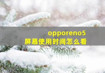 opporeno5屏幕使用时间怎么看