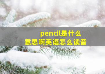 pencil是什么意思啊英语怎么读音