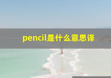 pencil是什么意思译