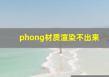 phong材质渲染不出来