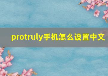 protruly手机怎么设置中文