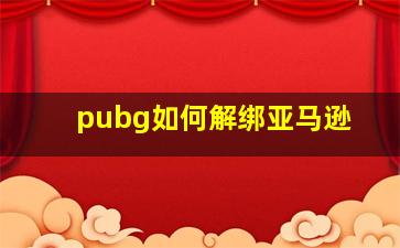 pubg如何解绑亚马逊