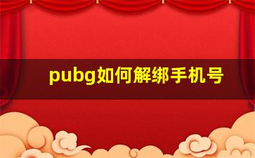 pubg如何解绑手机号