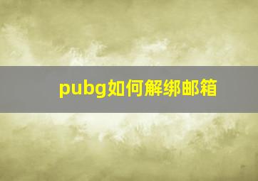 pubg如何解绑邮箱