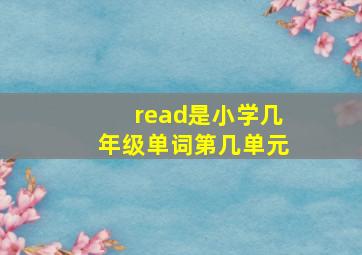 read是小学几年级单词第几单元