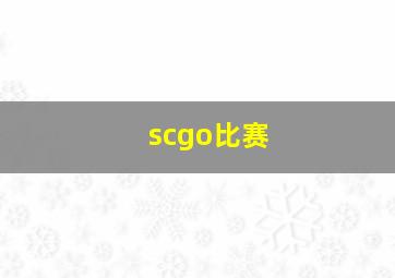 scgo比赛