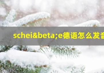 scheiβe德语怎么发音