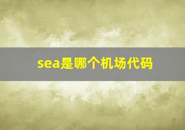 sea是哪个机场代码