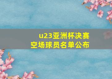 u23亚洲杯决赛空场球员名单公布