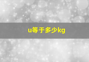 u等于多少kg