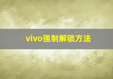 vivo强制解锁方法