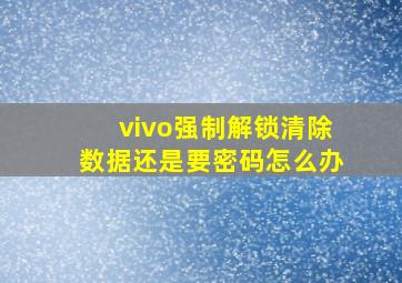 vivo强制解锁清除数据还是要密码怎么办