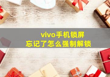 vivo手机锁屏忘记了怎么强制解锁