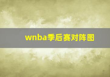 wnba季后赛对阵图