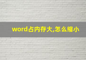 word占内存大,怎么缩小