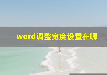 word调整宽度设置在哪