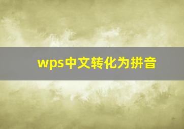 wps中文转化为拼音