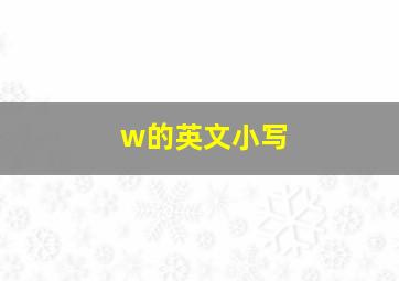 w的英文小写