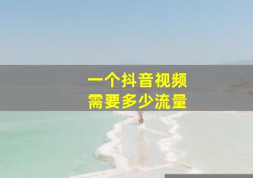 一个抖音视频需要多少流量