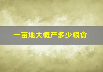 一亩地大概产多少粮食