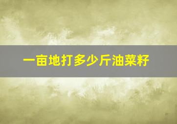 一亩地打多少斤油菜籽