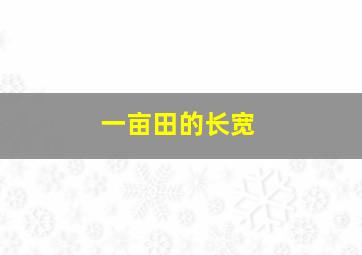 一亩田的长宽