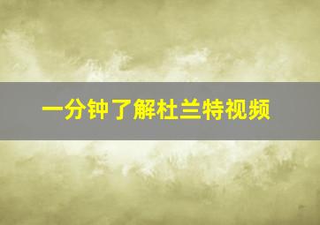 一分钟了解杜兰特视频