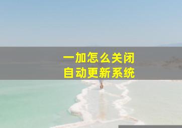 一加怎么关闭自动更新系统