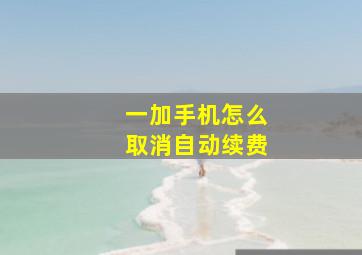 一加手机怎么取消自动续费