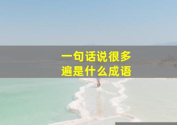 一句话说很多遍是什么成语