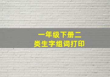 一年级下册二类生字组词打印