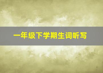 一年级下学期生词听写