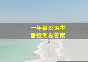 一年级汉语拼音检测卷答案