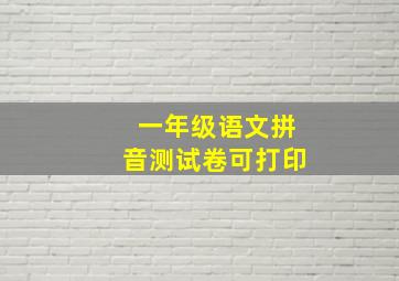 一年级语文拼音测试卷可打印