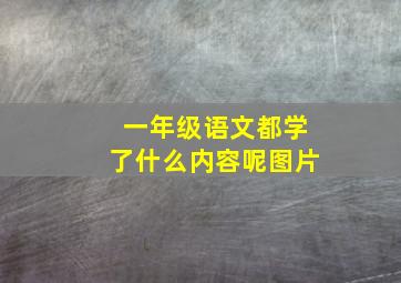 一年级语文都学了什么内容呢图片