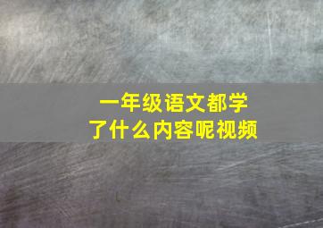 一年级语文都学了什么内容呢视频